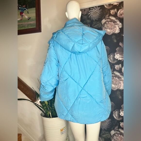 New Free People Blue Emmy Swing Puffer Jacket - Picture 8 of 9